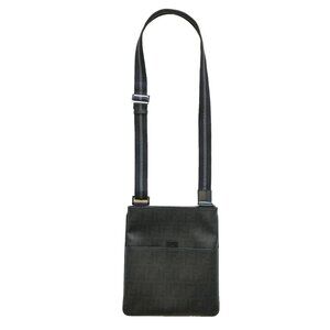 Fendi Zucca Spalmati Messenger Crossbody Bag Purse Black Gray Coated Canvas FF